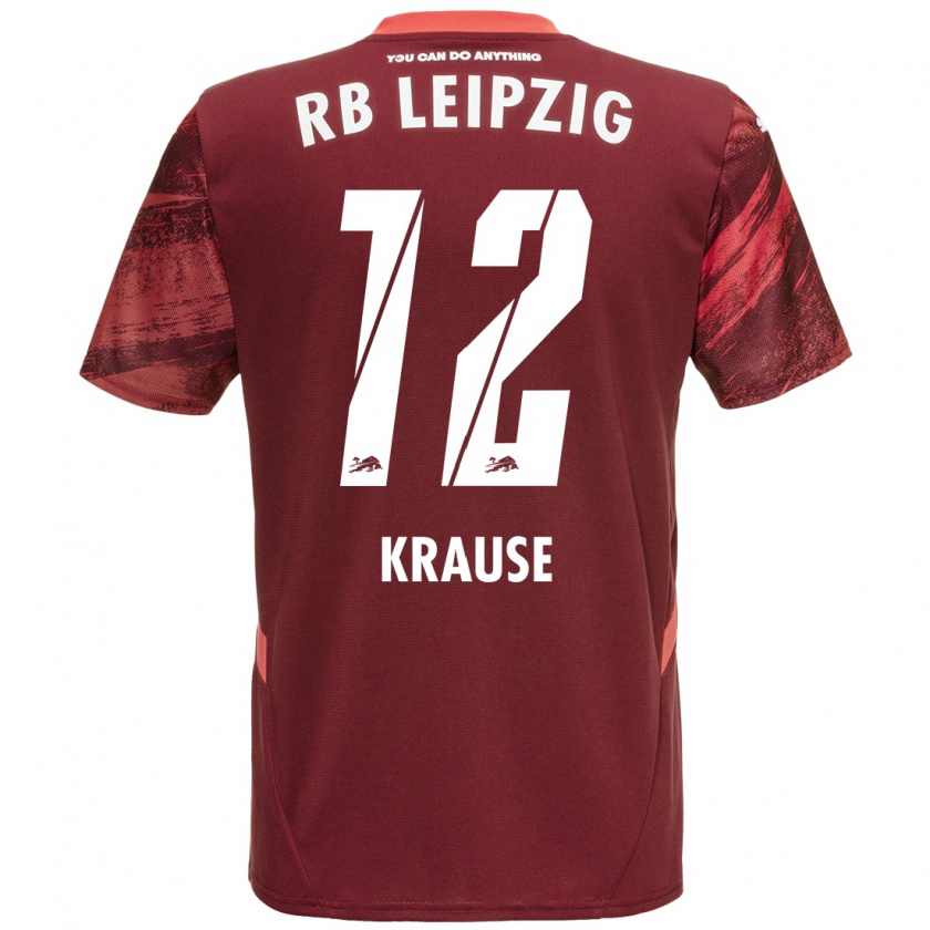 Kandiny Gyermek Arno Krause #12 Burgundia Idegenbeli Jersey 2024/25 Mez Póló Ing