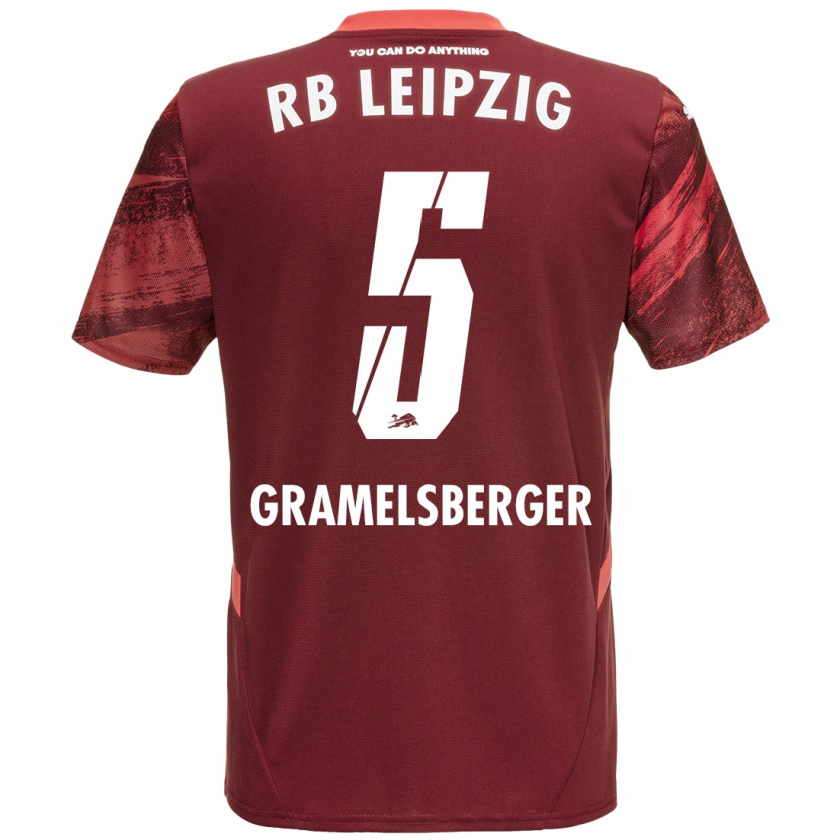 Kandiny Gyermek Lennert Gramelsberger #5 Burgundia Idegenbeli Jersey 2024/25 Mez Póló Ing