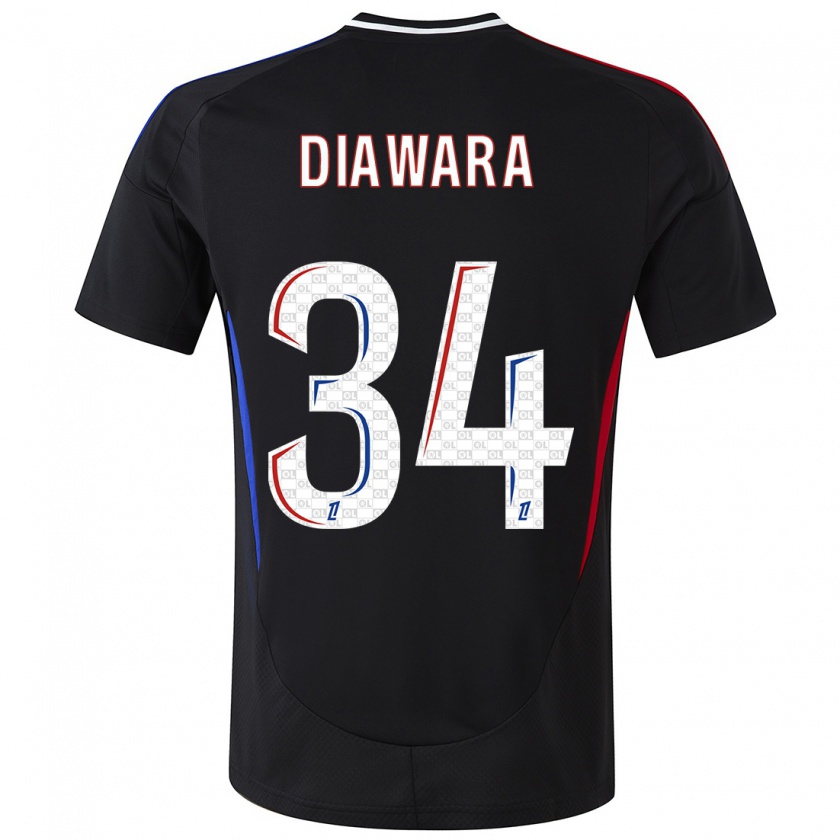 Kandiny Gyermek Mahamadou Diawara #34 Fekete Idegenbeli Jersey 2024/25 Mez Póló Ing