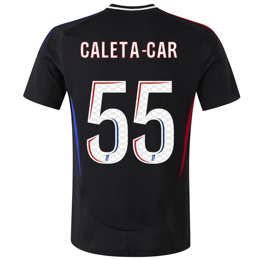 Kandiny Gyermek Duje Caleta-Car #55 Fekete Idegenbeli Jersey 2024/25 Mez Póló Ing