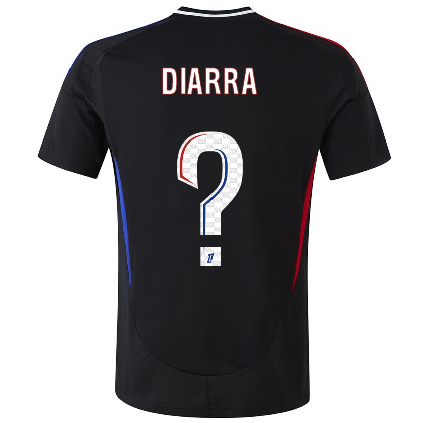 Kandiny Gyermek Lassine Diarra #0 Fekete Idegenbeli Jersey 2024/25 Mez Póló Ing