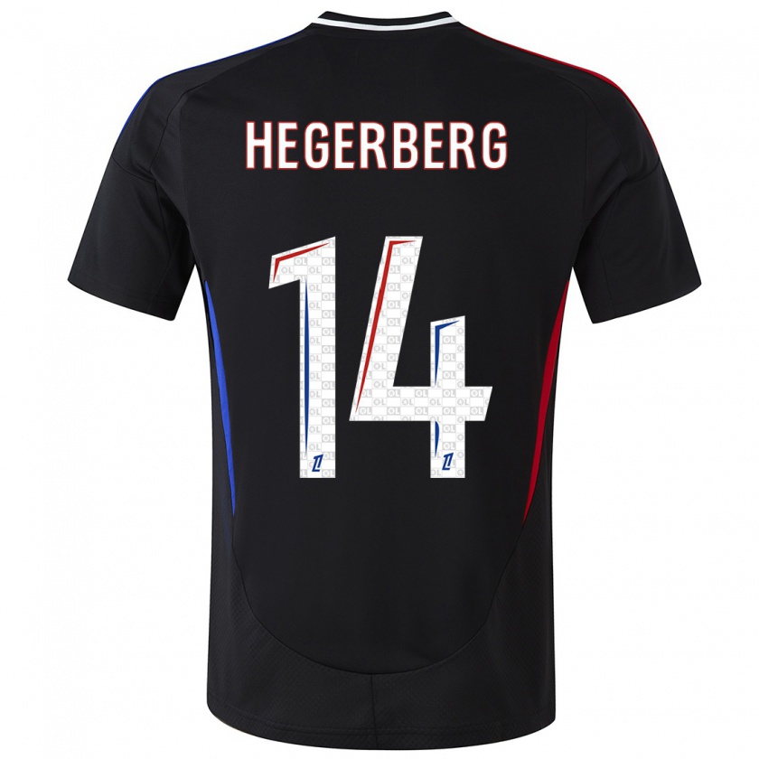 Kandiny Gyermek Ada Hegerberg #14 Fekete Idegenbeli Jersey 2024/25 Mez Póló Ing