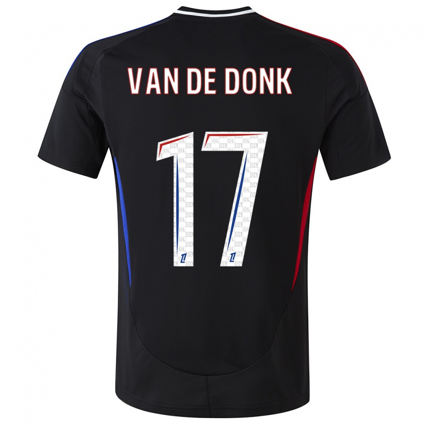 Kandiny Gyermek Daniëlle Van De Donk #17 Fekete Idegenbeli Jersey 2024/25 Mez Póló Ing