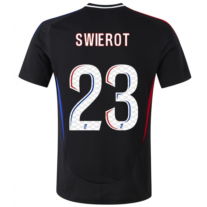 Kandiny Gyermek Julie Swierot #23 Fekete Idegenbeli Jersey 2024/25 Mez Póló Ing