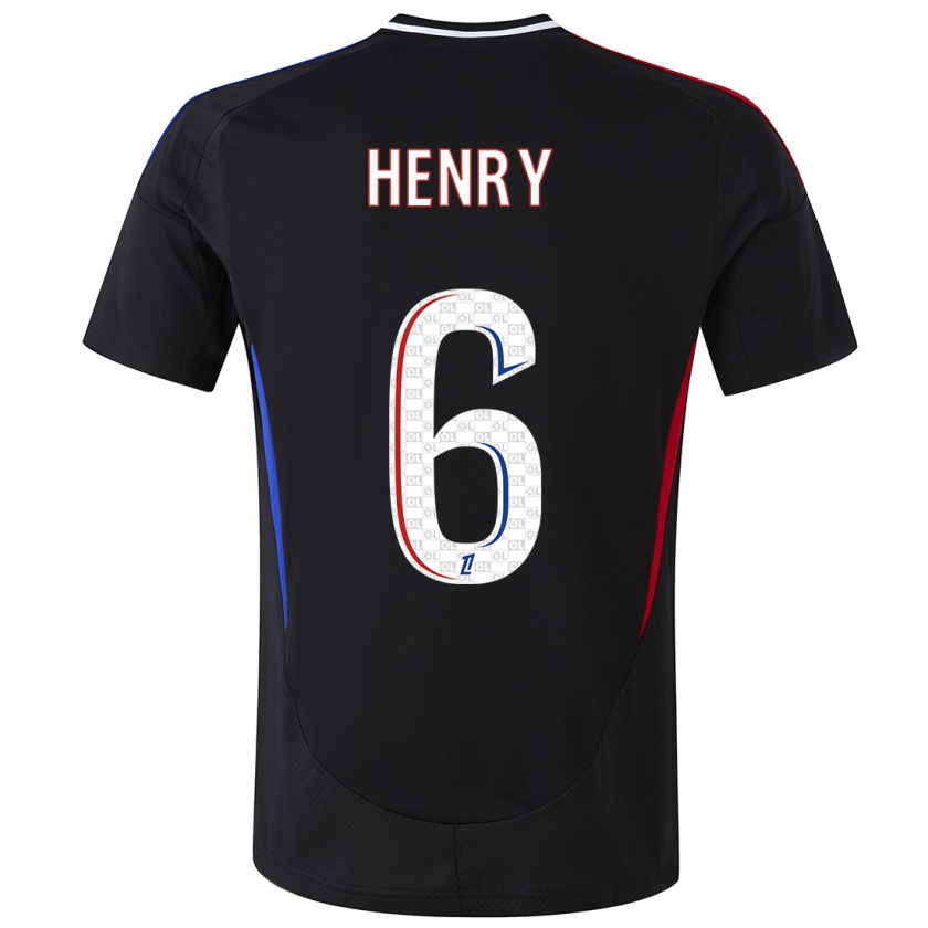 Kandiny Gyermek Amandine Henry #6 Fekete Idegenbeli Jersey 2024/25 Mez Póló Ing