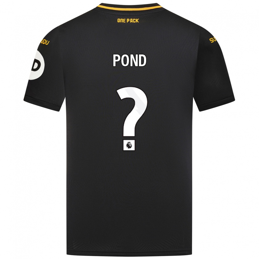 Kandiny Gyermek Alfie Pond #0 Fekete Idegenbeli Jersey 2024/25 Mez Póló Ing