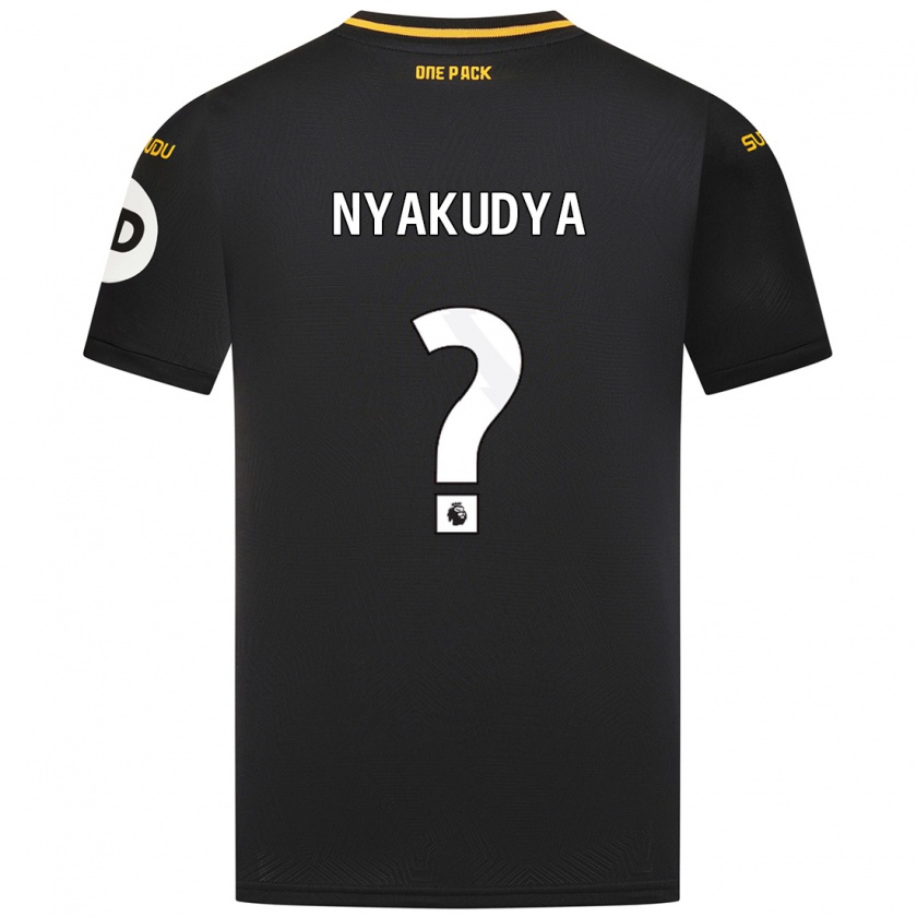 Kandiny Gyermek Joshua Nyakudya #0 Fekete Idegenbeli Jersey 2024/25 Mez Póló Ing