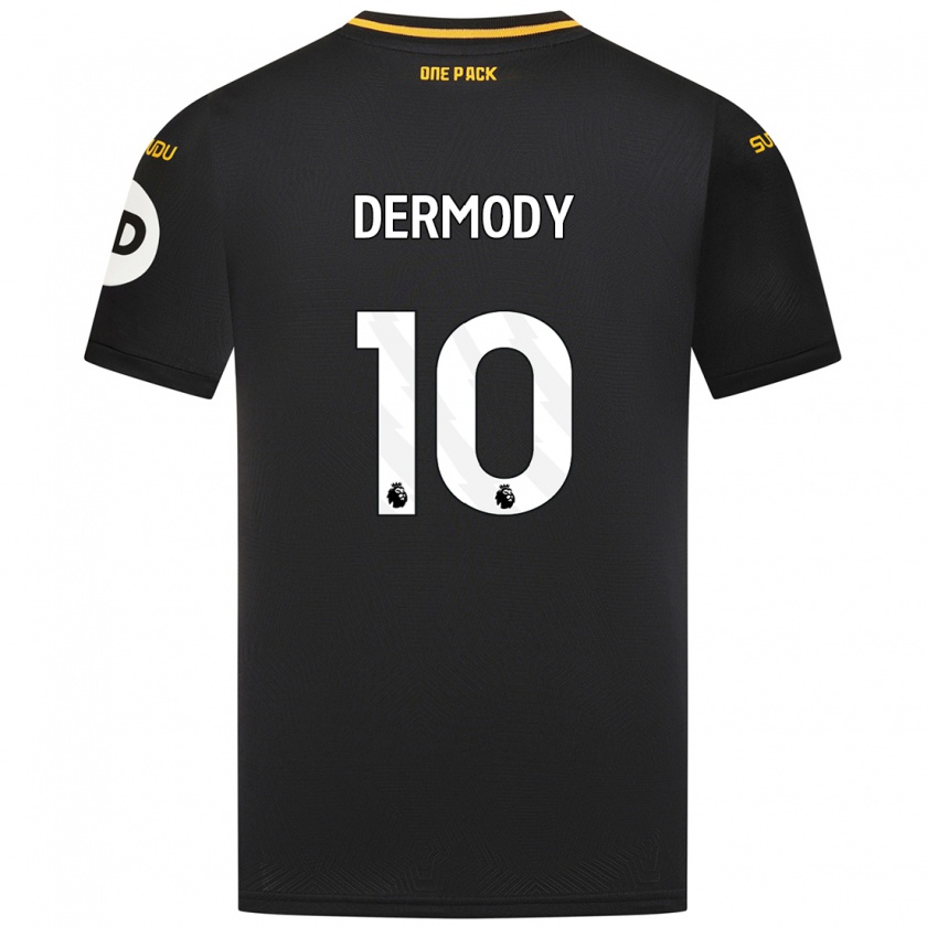 Kandiny Gyermek Helen Dermody #10 Fekete Idegenbeli Jersey 2024/25 Mez Póló Ing