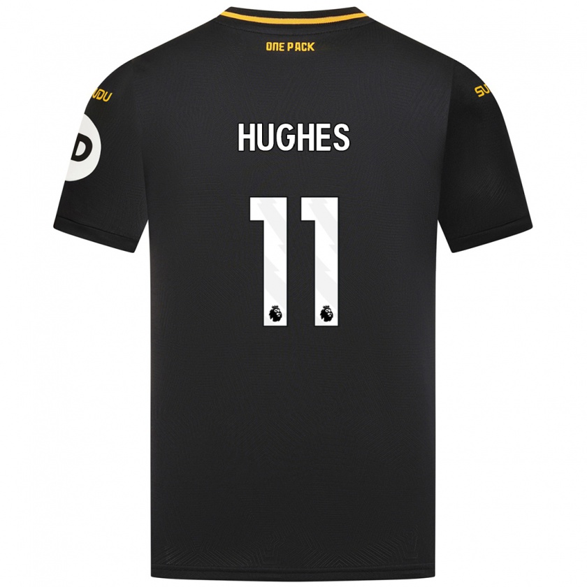 Kandiny Gyermek Amber Hughes #11 Fekete Idegenbeli Jersey 2024/25 Mez Póló Ing