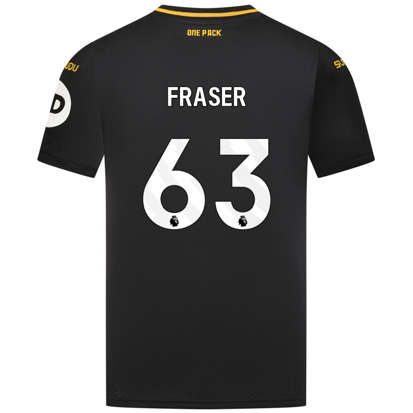 Kandiny Gyermek Nathan Fraser #63 Fekete Idegenbeli Jersey 2024/25 Mez Póló Ing