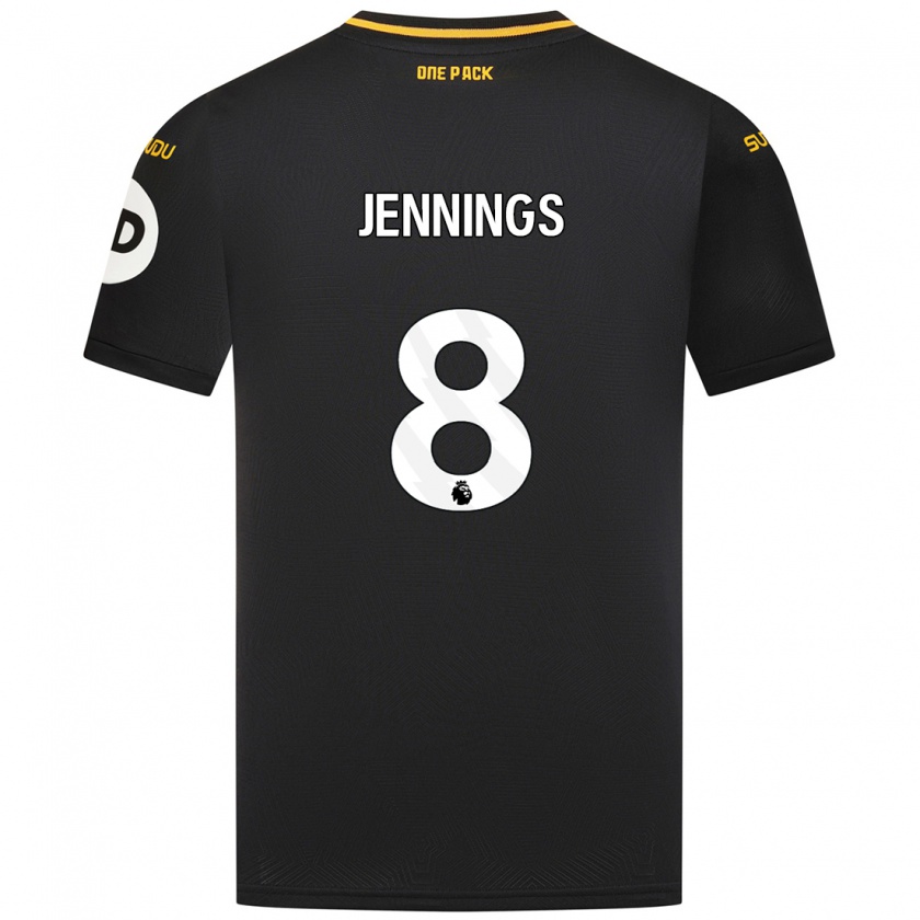 Kandiny Gyermek Shannie Jennings #8 Fekete Idegenbeli Jersey 2024/25 Mez Póló Ing