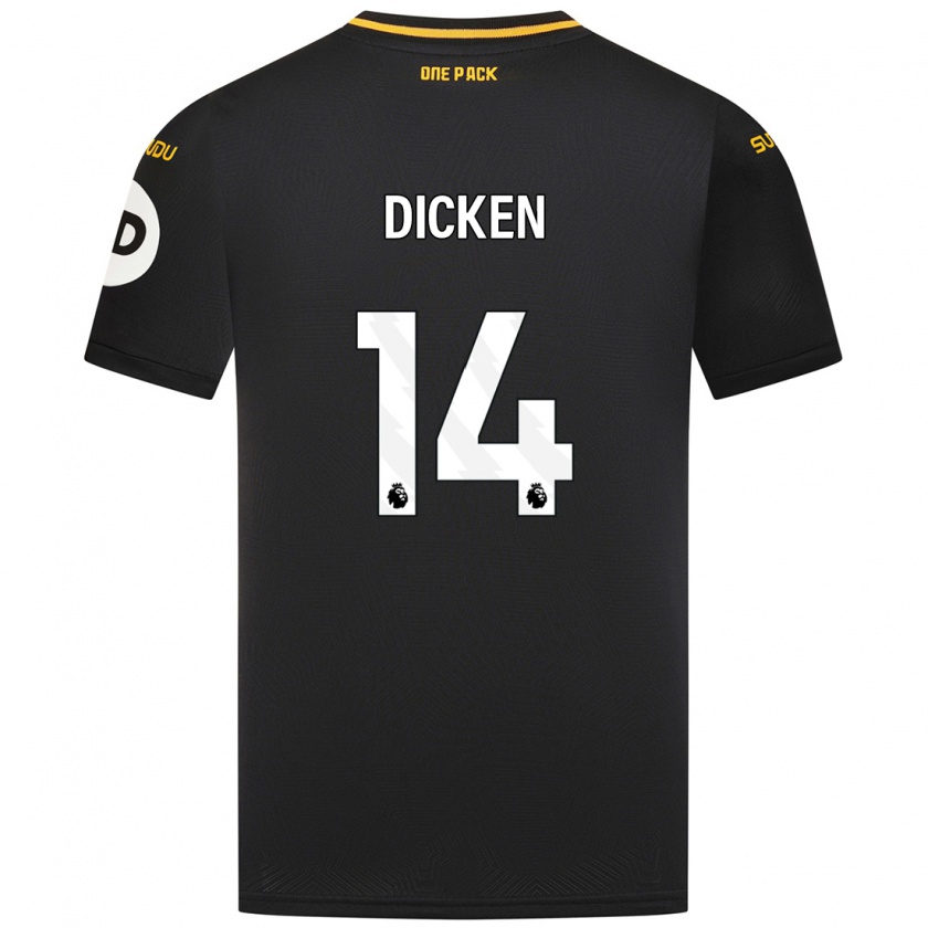 Kandiny Gyermek Amy Dicken #14 Fekete Idegenbeli Jersey 2024/25 Mez Póló Ing