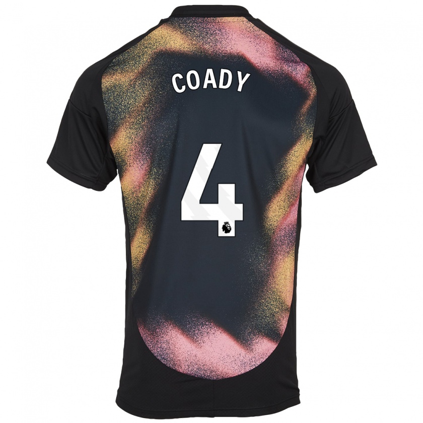 Kandiny Gyermek Conor Coady #4 Fekete Fehér Idegenbeli Jersey 2024/25 Mez Póló Ing