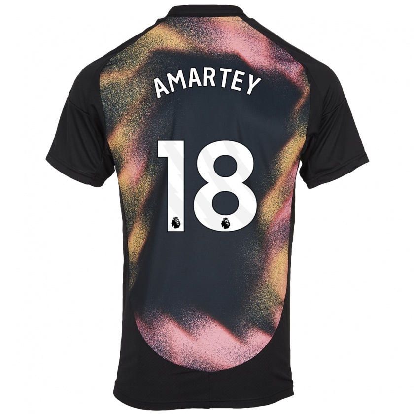 Kandiny Gyermek Daniel Amartey #18 Fekete Fehér Idegenbeli Jersey 2024/25 Mez Póló Ing