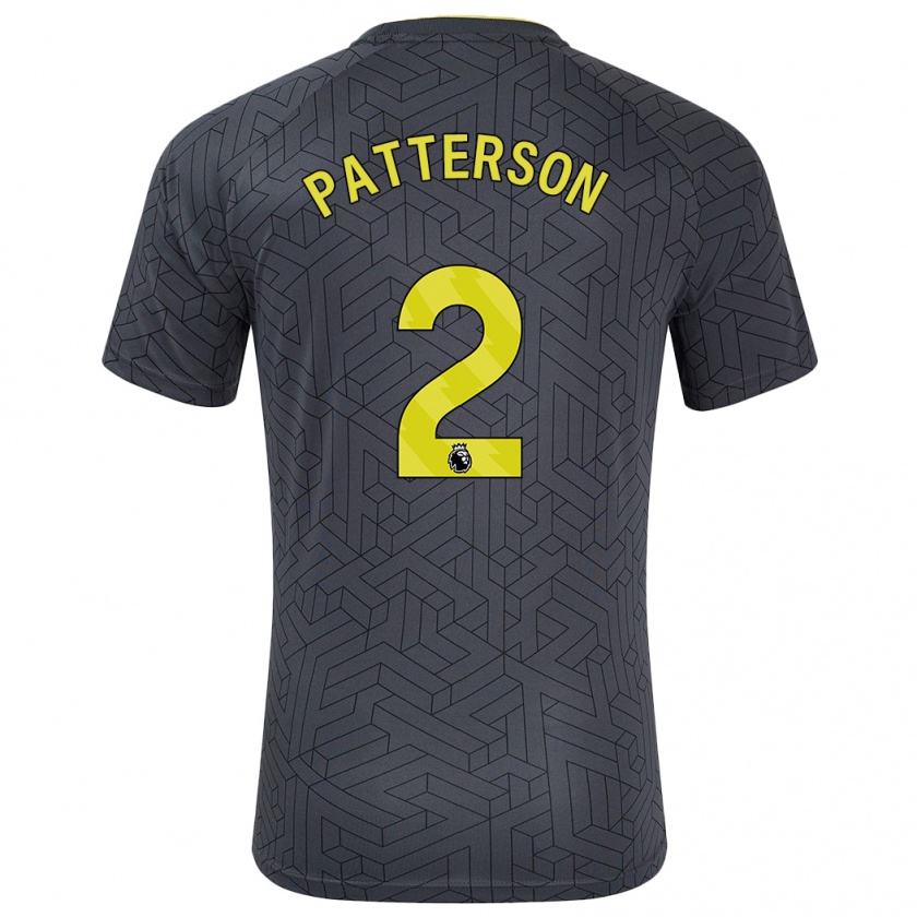 Kandiny Gyermek Nathan Patterson #2 Fekete Sárga Idegenbeli Jersey 2024/25 Mez Póló Ing