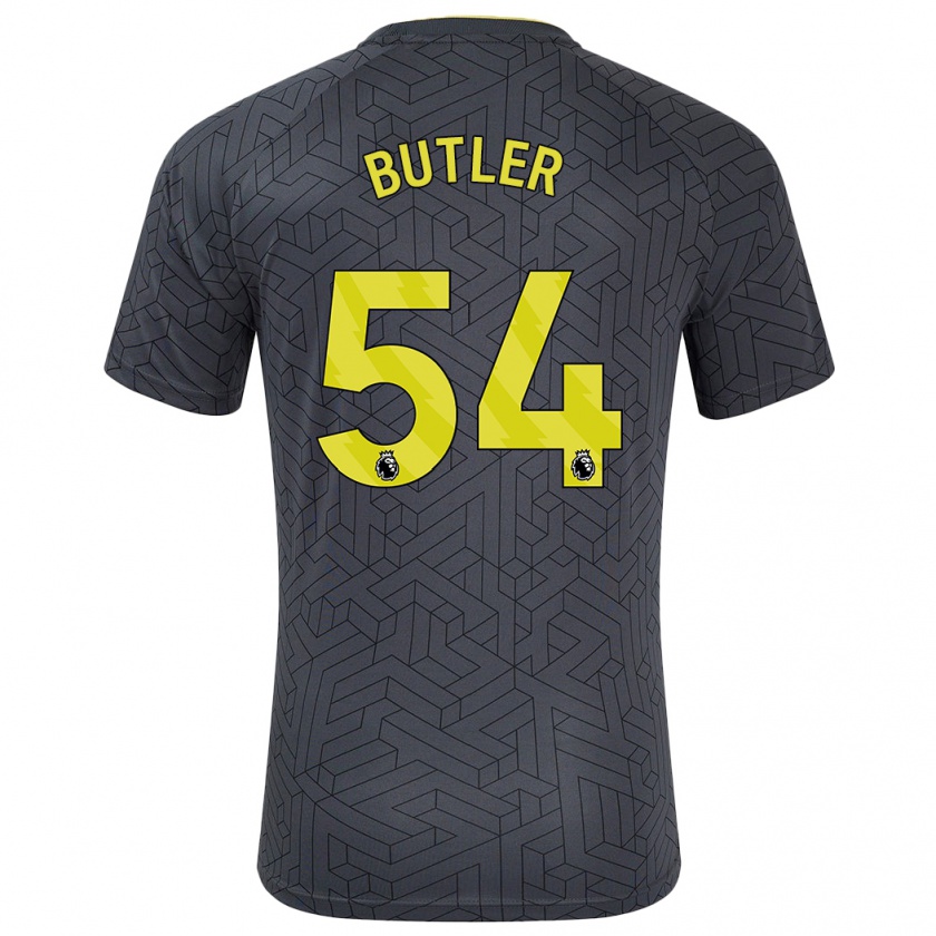 Kandiny Gyermek Jack Butler #54 Fekete Sárga Idegenbeli Jersey 2024/25 Mez Póló Ing