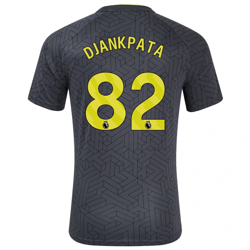 Kandiny Gyermek Halid Djankpata #82 Fekete Sárga Idegenbeli Jersey 2024/25 Mez Póló Ing