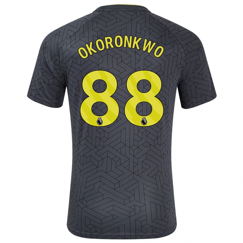 Kandiny Gyermek Francis Okoronkwo #88 Fekete Sárga Idegenbeli Jersey 2024/25 Mez Póló Ing