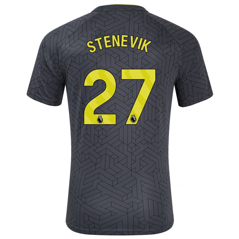 Kandiny Gyermek Elise Stenevik #27 Fekete Sárga Idegenbeli Jersey 2024/25 Mez Póló Ing