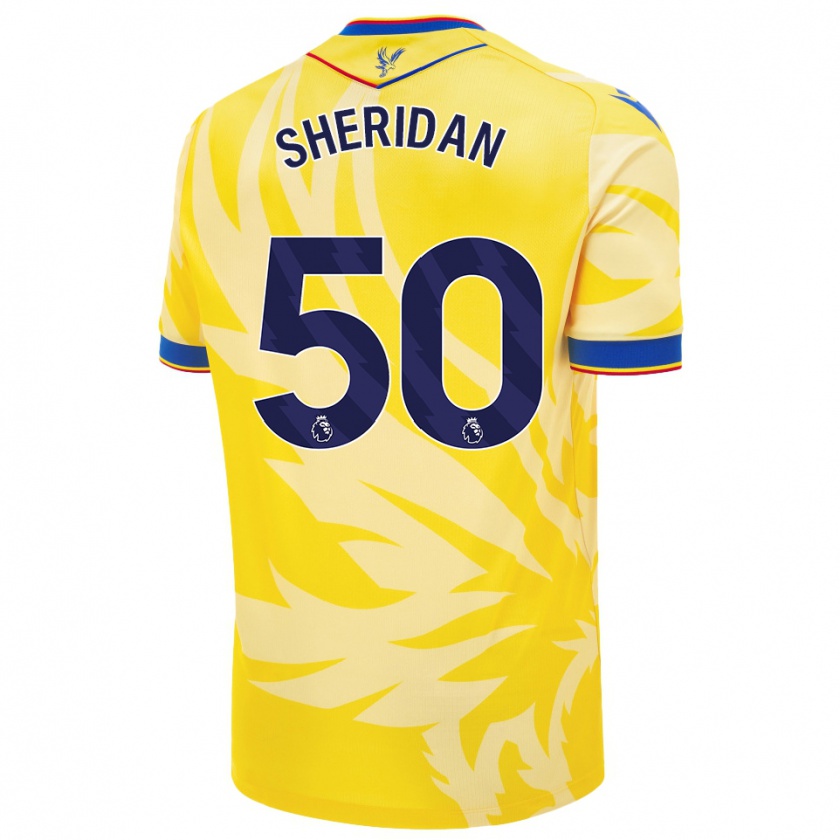 Kandiny Gyermek Joe Sheridan #50 Sárga Idegenbeli Jersey 2024/25 Mez Póló Ing