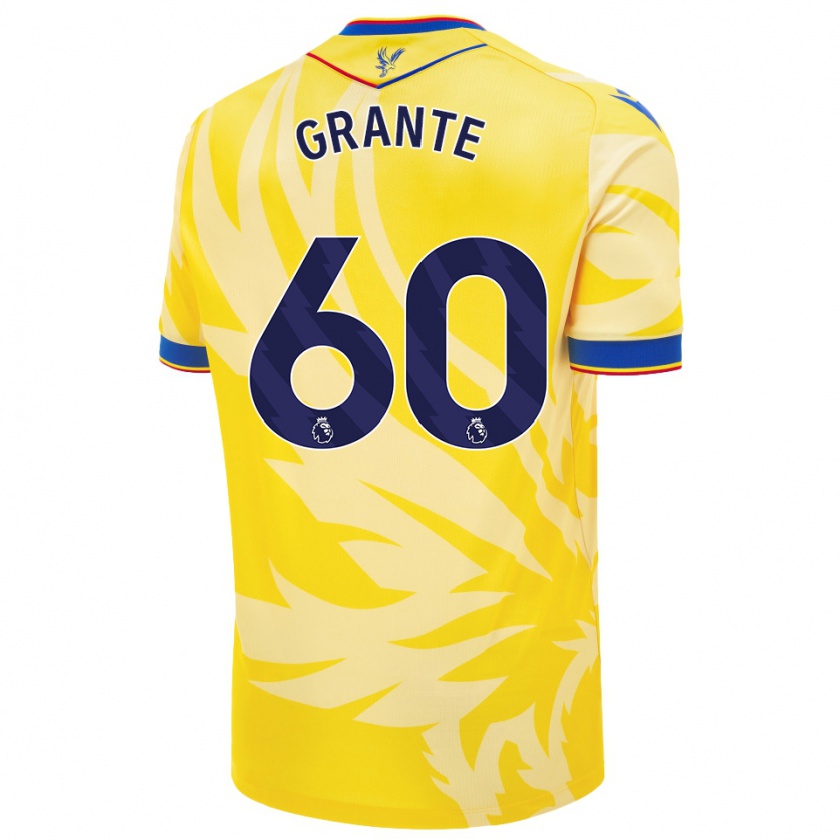 Kandiny Gyermek Jake Grante #60 Sárga Idegenbeli Jersey 2024/25 Mez Póló Ing