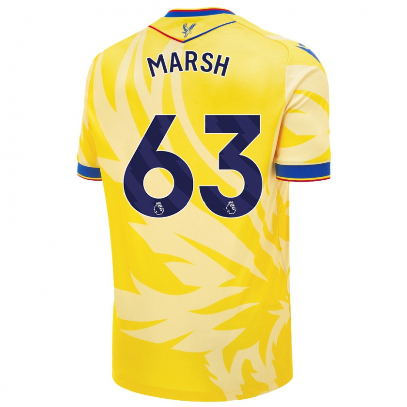 Kandiny Gyermek Zach Marsh #63 Sárga Idegenbeli Jersey 2024/25 Mez Póló Ing