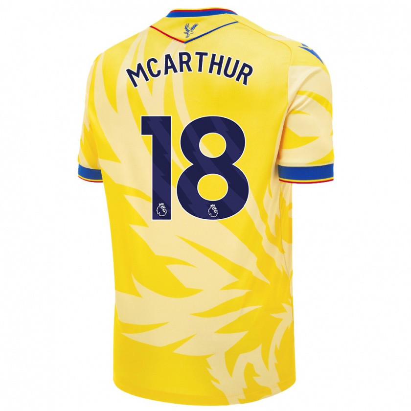 Kandiny Gyermek James Mcarthur #18 Sárga Idegenbeli Jersey 2024/25 Mez Póló Ing