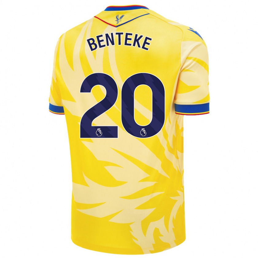 Kandiny Gyermek Christian Benteke #20 Sárga Idegenbeli Jersey 2024/25 Mez Póló Ing