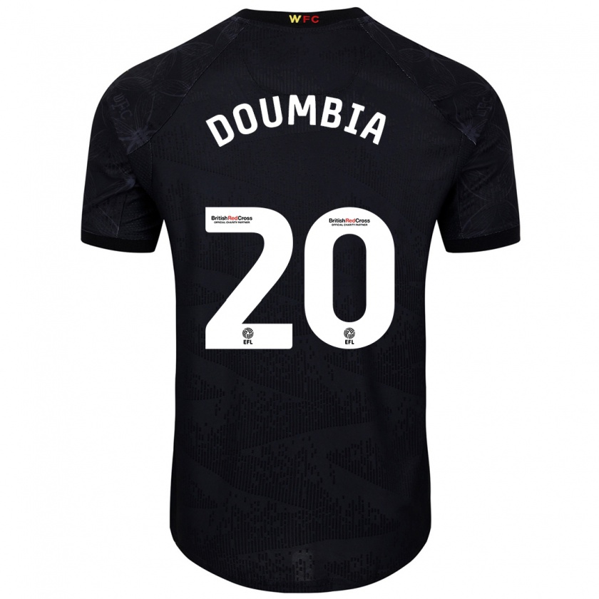 Kandiny Gyermek Mamadou Doumbia #20 Fekete Fehér Idegenbeli Jersey 2024/25 Mez Póló Ing