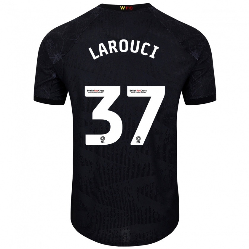 Kandiny Gyermek Yasser Larouci #37 Fekete Fehér Idegenbeli Jersey 2024/25 Mez Póló Ing