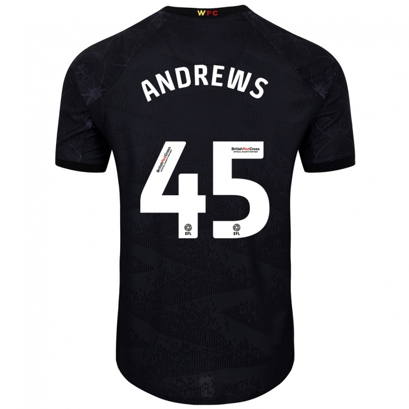 Kandiny Gyermek Ryan Andrews #45 Fekete Fehér Idegenbeli Jersey 2024/25 Mez Póló Ing