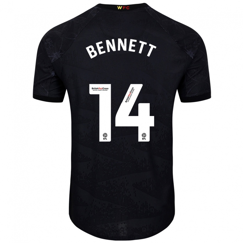 Kandiny Gyermek Harley Bennett #14 Fekete Fehér Idegenbeli Jersey 2024/25 Mez Póló Ing