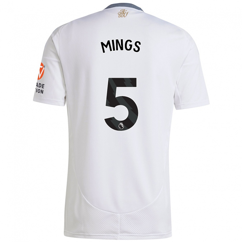 Kandiny Gyermek Tyrone Mings #5 Fehér Idegenbeli Jersey 2024/25 Mez Póló Ing