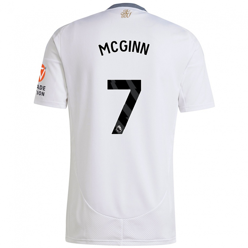 Kandiny Gyermek John Mcginn #7 Fehér Idegenbeli Jersey 2024/25 Mez Póló Ing