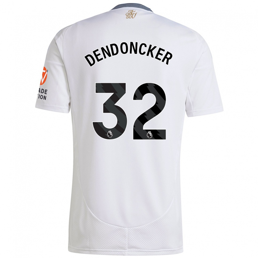 Kandiny Gyermek Leander Dendoncker #32 Fehér Idegenbeli Jersey 2024/25 Mez Póló Ing