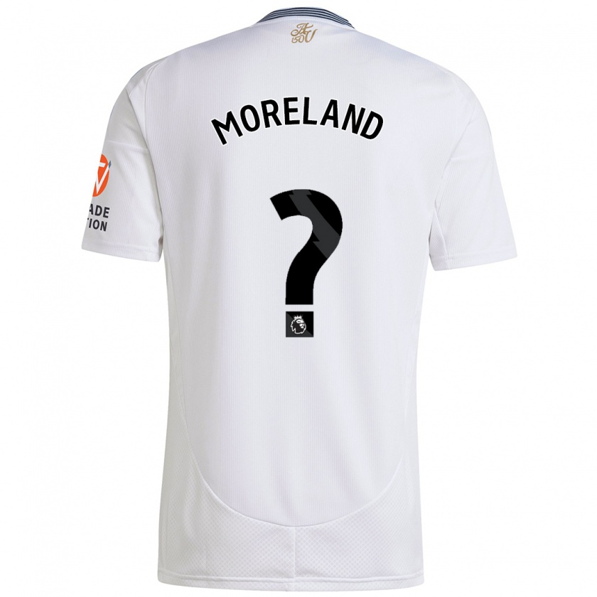 Kandiny Gyermek Calum Moreland #0 Fehér Idegenbeli Jersey 2024/25 Mez Póló Ing