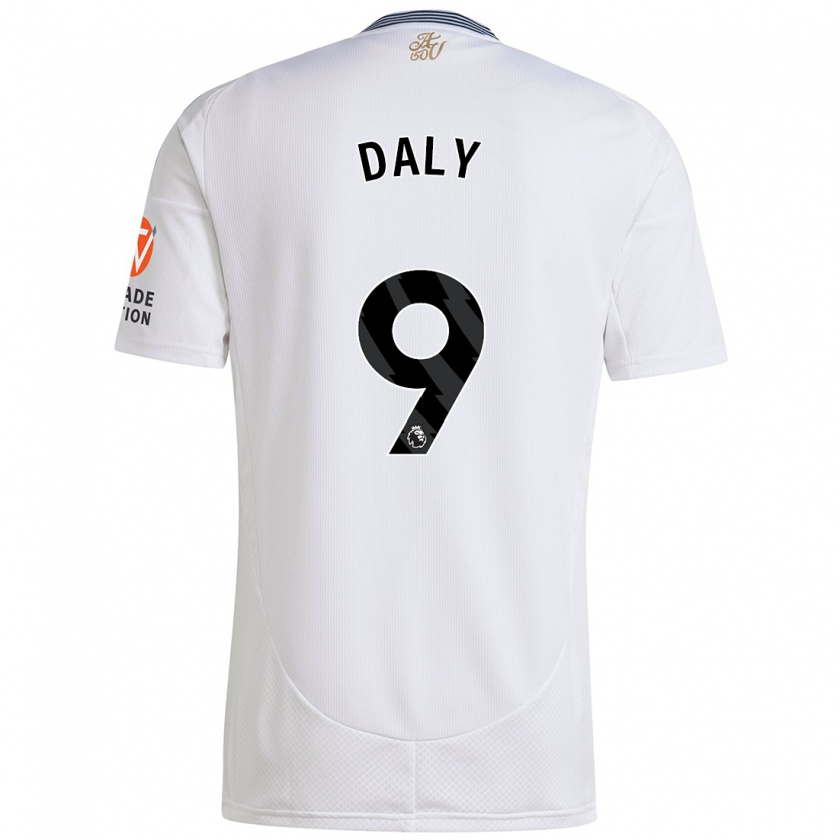 Kandiny Gyermek Rachel Daly #9 Fehér Idegenbeli Jersey 2024/25 Mez Póló Ing