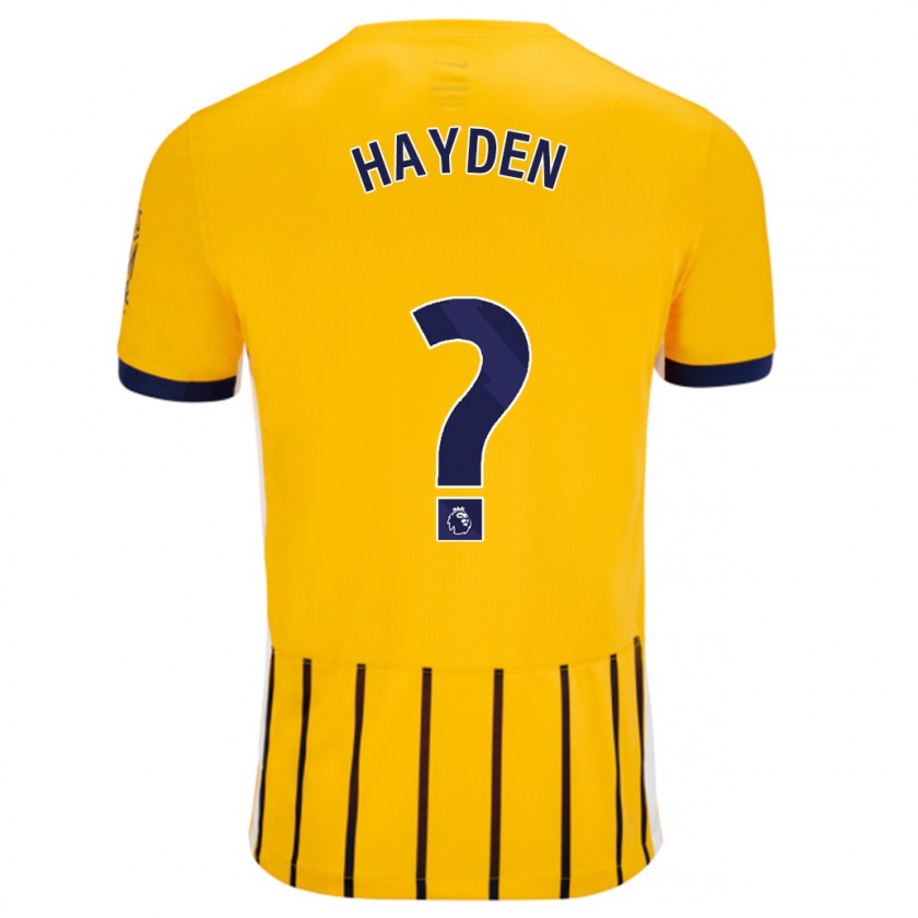 Kandiny Gyermek Matthew Hayden #0 Arany Kék Csíkos Idegenbeli Jersey 2024/25 Mez Póló Ing