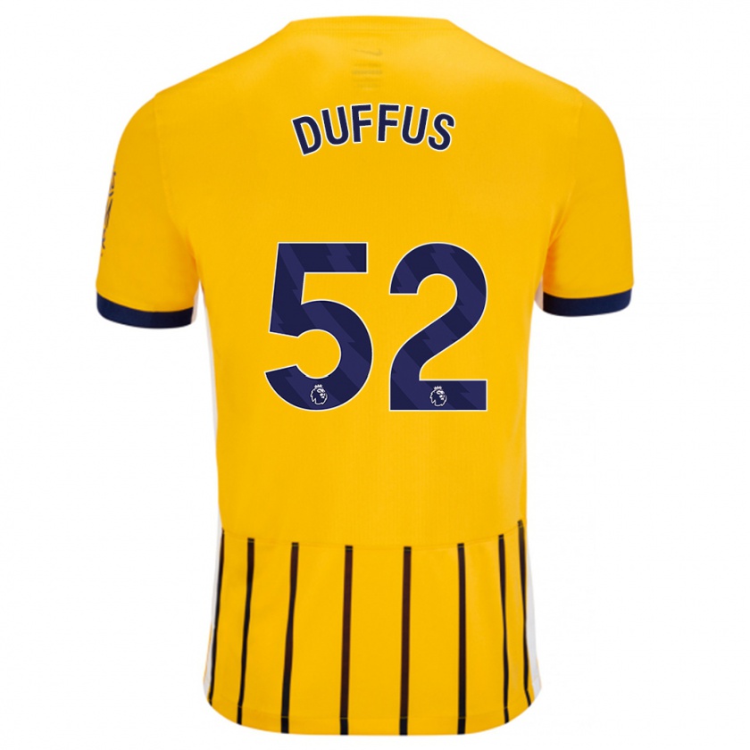 Kandiny Gyermek Josh Duffus #52 Arany Kék Csíkos Idegenbeli Jersey 2024/25 Mez Póló Ing