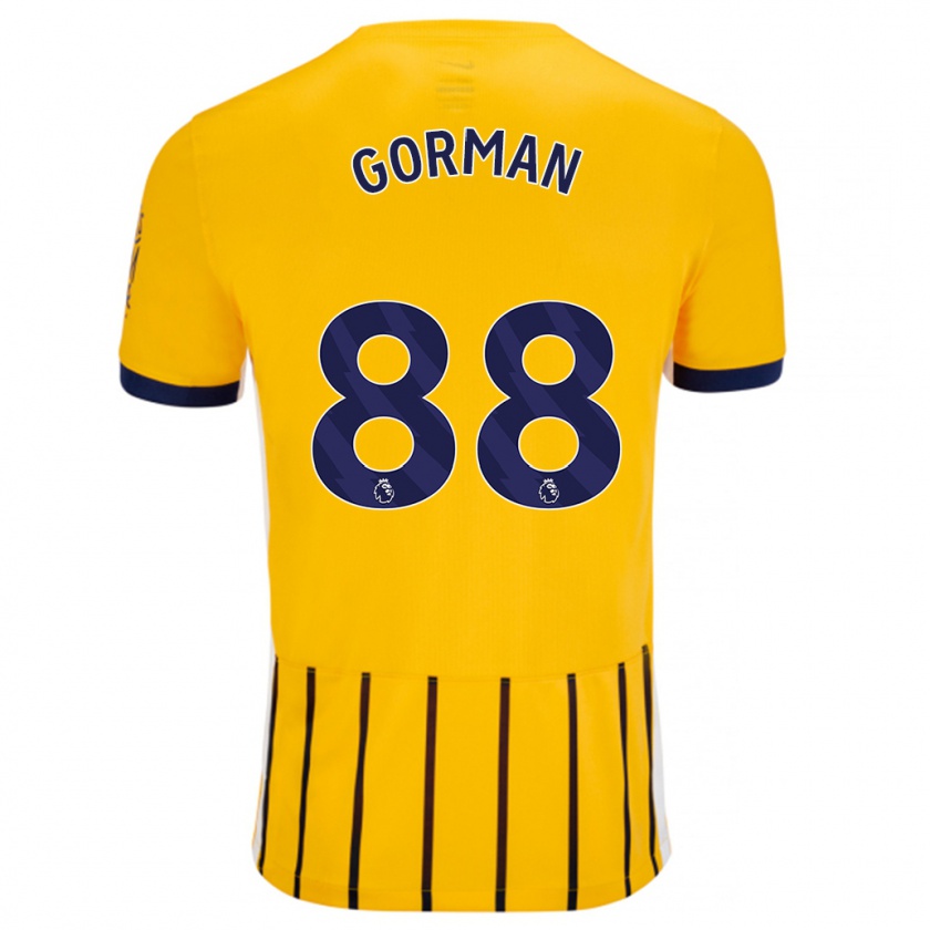 Kandiny Gyermek Ronnie Gorman #88 Arany Kék Csíkos Idegenbeli Jersey 2024/25 Mez Póló Ing