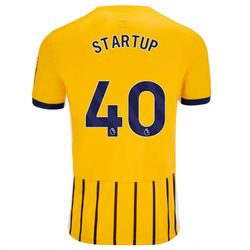 Kandiny Gyermek Katie Startup #40 Arany Kék Csíkos Idegenbeli Jersey 2024/25 Mez Póló Ing