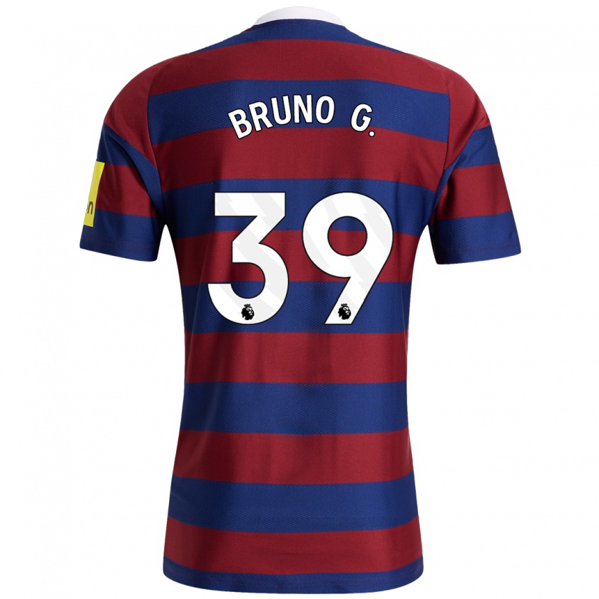 Kandiny Gyermek Bruno Guimarães #39 Bordó Sötétkék Idegenbeli Jersey 2024/25 Mez Póló Ing