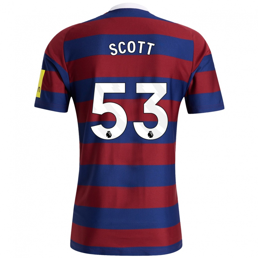 Kandiny Gyermek Joshua Scott #53 Bordó Sötétkék Idegenbeli Jersey 2024/25 Mez Póló Ing