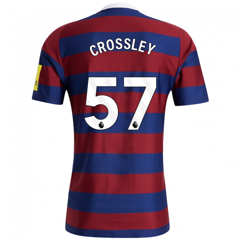 Kandiny Gyermek Kyle Crossley #57 Bordó Sötétkék Idegenbeli Jersey 2024/25 Mez Póló Ing