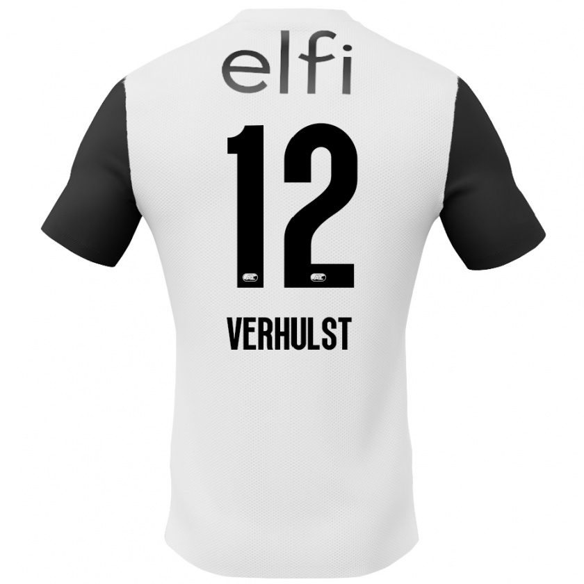 Kandiny Gyermek Hobie Verhulst #12 Fehér Fekete Idegenbeli Jersey 2024/25 Mez Póló Ing