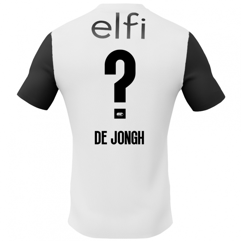 Kandiny Gyermek Iain De Jongh #0 Fehér Fekete Idegenbeli Jersey 2024/25 Mez Póló Ing