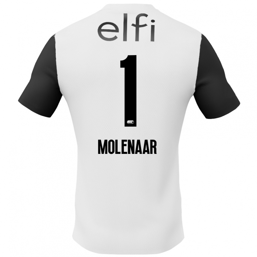 Kandiny Gyermek Finn Molenaar #1 Fehér Fekete Idegenbeli Jersey 2024/25 Mez Póló Ing