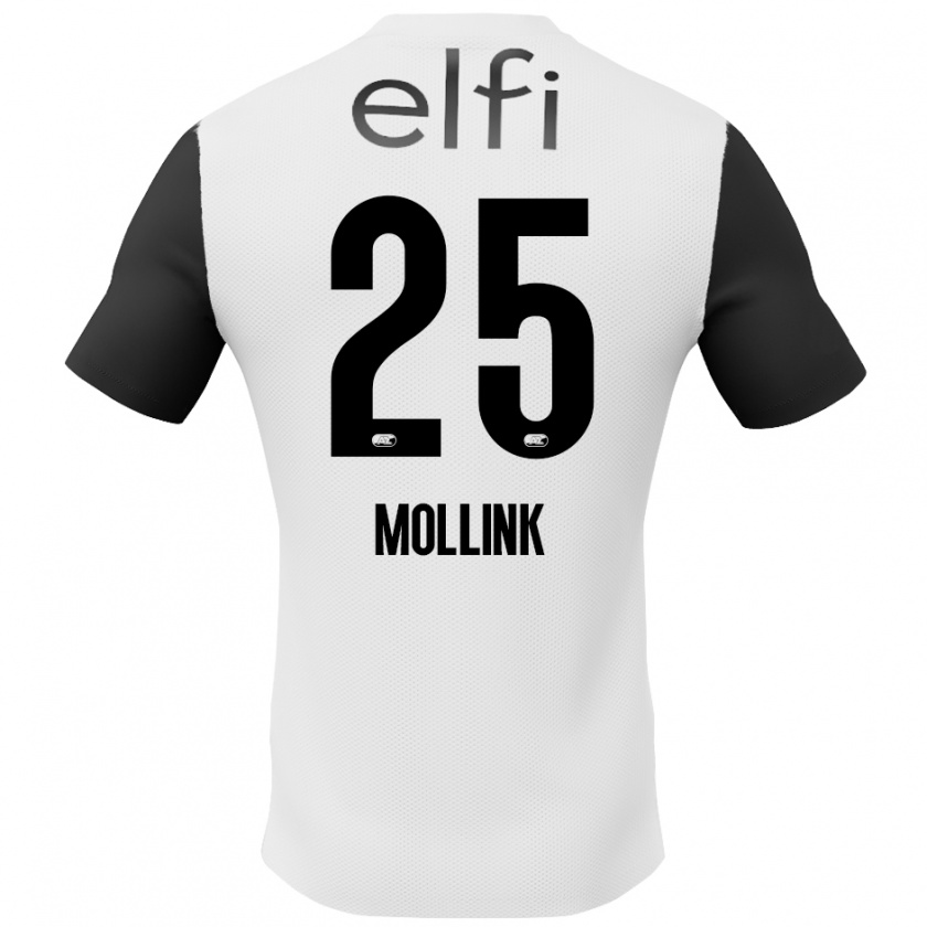 Kandiny Gyermek Yaël Mollink #25 Fehér Fekete Idegenbeli Jersey 2024/25 Mez Póló Ing