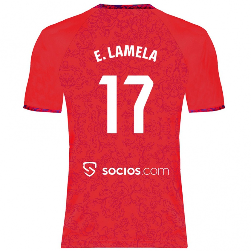 Kandiny Gyermek Erik Lamela #17 Piros Idegenbeli Jersey 2024/25 Mez Póló Ing