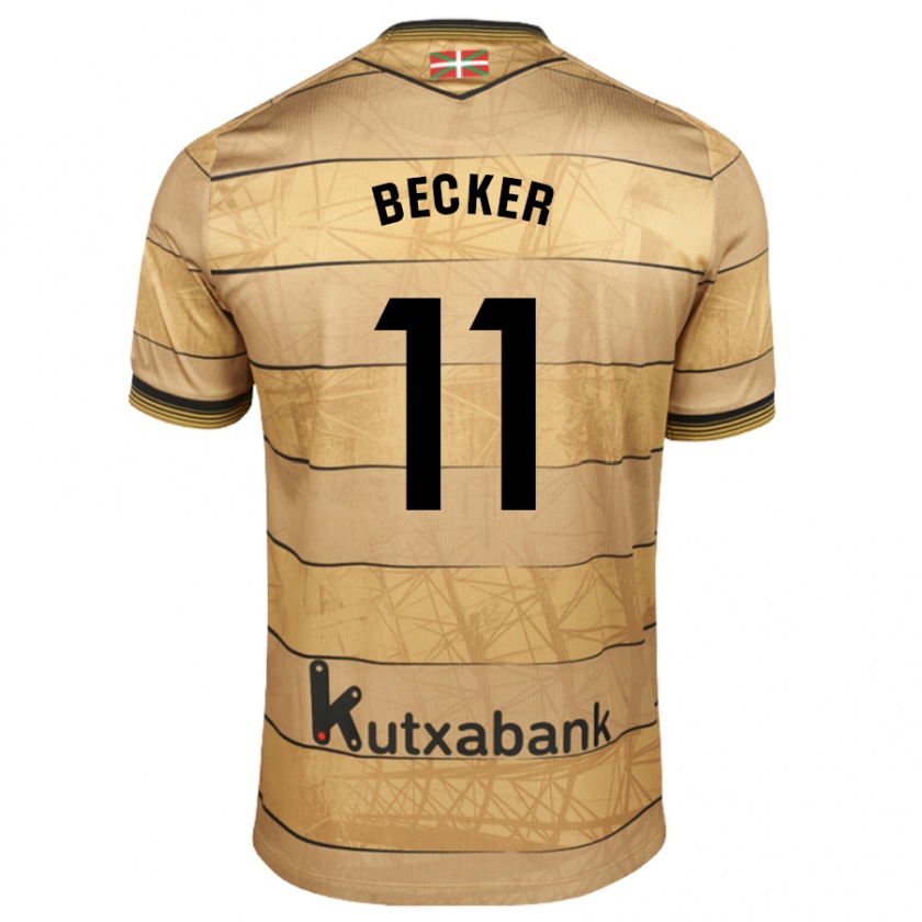 Kandiny Gyermek Sheraldo Becker #11 Barna Idegenbeli Jersey 2024/25 Mez Póló Ing